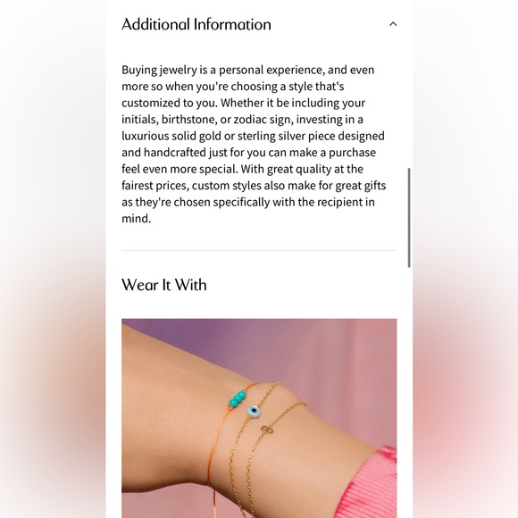 Stone and Strand “S” Gold Initial Bracelet - Picture 4 of 16